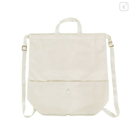 Japan Miffy Gym Sack Knapsack Drawstring Backpack - Miffy : Face Ivory - 1