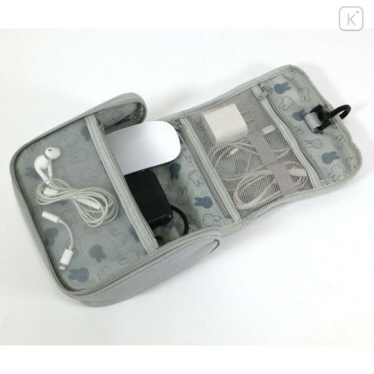 Japan Miffy Hanging Pouch - Miffy : Face Grey - 3