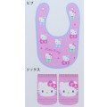 Japan Sanrio Bib & Socks Set - Hello Kitty : Pink Ribbon - 2