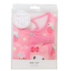 Japan Sanrio Bib & Socks Set - My Melody : Pink Strawberry