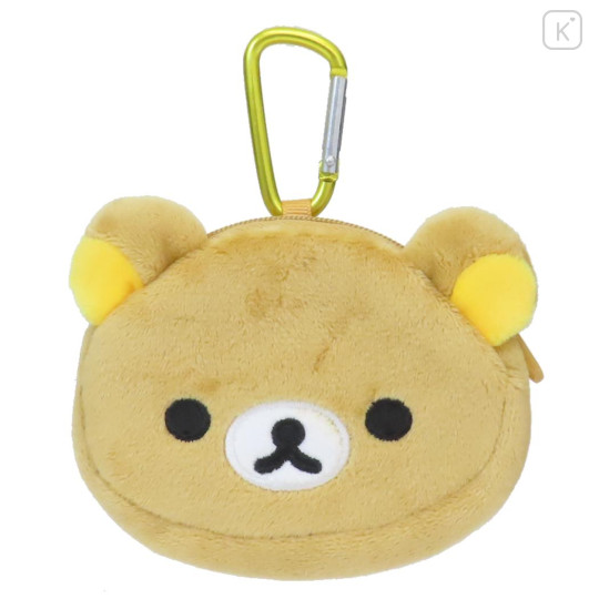 Japan San-X Mascot Mini Pouch with Carabiner - Rilakkuma : Face - 1