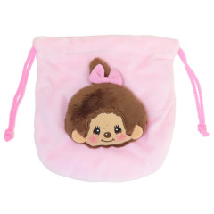 Japan Monchhichi Mascot Drawstring Pouch - Monchhichi-chan