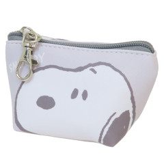 Japan Peanuts Triangular Mini Pouch - Snoopy : Face Grey