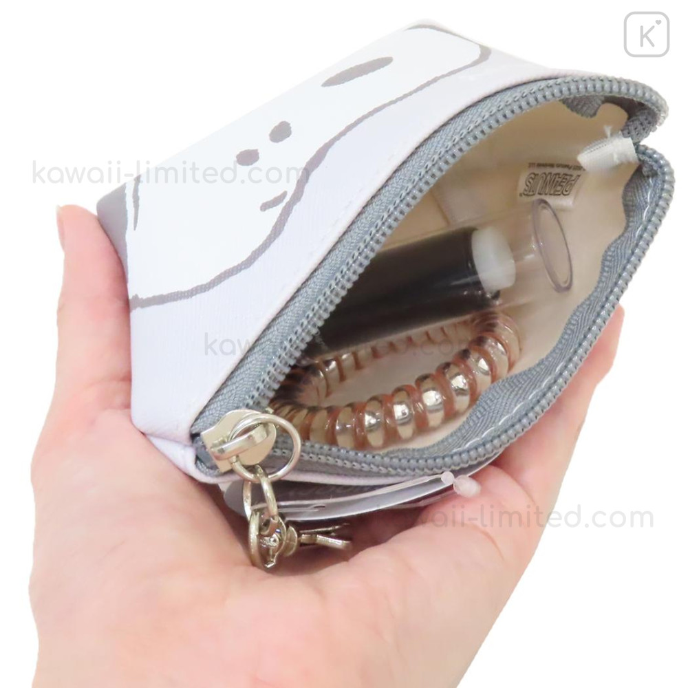 Japan Peanuts Triangular Mini Pouch - Snoopy : Face Grey