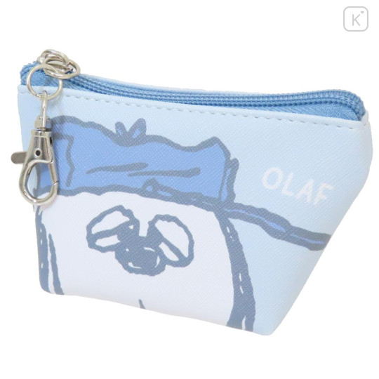 Japan Peanuts Triangular Mini Pouch - Snoopy : Brother Olaf Face Blue - 1