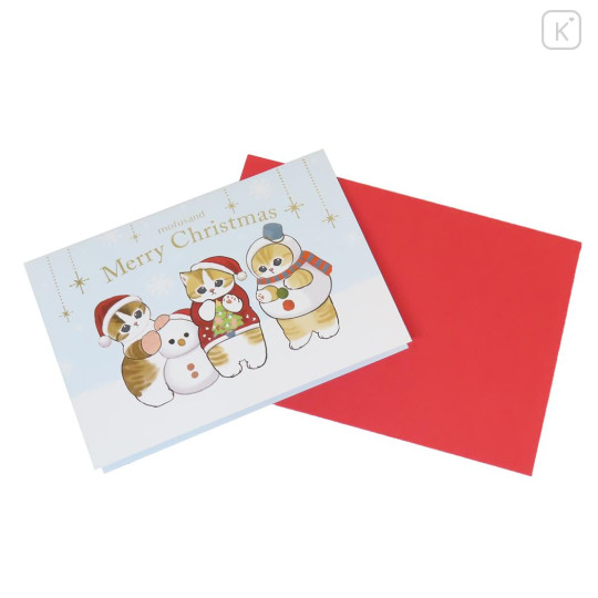 Japan Mofusand 3D Greeting Card - Cat Christmas Snow - 2