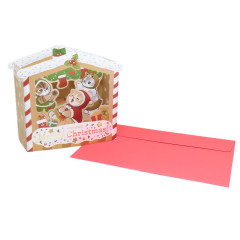 Japan Mofusand 3D Greeting Card - Christmas Gingerbread House