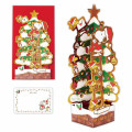 Japan Peanuts 3D Greeting Card - Snoopy & Woodstock : Christmas Tree Stocking Decoration - 1