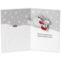 Japan Peanuts 3D Greeting Card - Snoopy & Woodstock : Christmas Sleigh Ride - 3