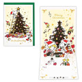 Japan Peanuts 3D Greeting Card - Snoopy & Woodstock : Christmas Tree Stocking Decoration Star - 1