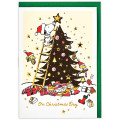 Japan Peanuts 3D Greeting Card - Snoopy & Woodstock : Christmas Tree Stocking Decoration Star - 2