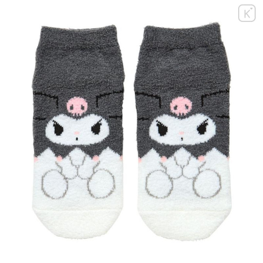 Japan Sanrio Original Fluffy Socks - Kuromi : Peek Out - 1