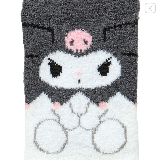 Japan Sanrio Original Fluffy Socks - Kuromi : Peek Out - 2