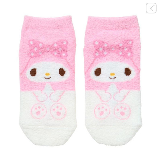 Japan Sanrio Original Fluffy Socks - My Melody : Peek Out - 1