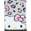 Japan Sanrio Original Fluffy Socks - Hello Kitty : Peek Out Leopard Grey - 2