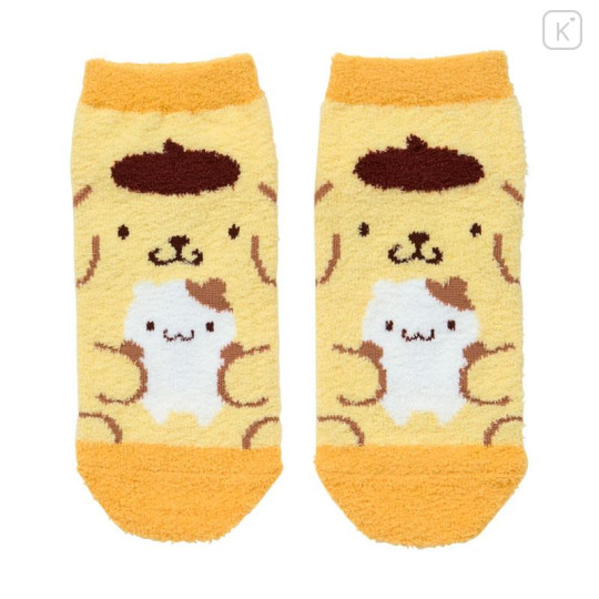 Japan Sanrio Original Fluffy Socks - Pompompurin : Peek Out - 1