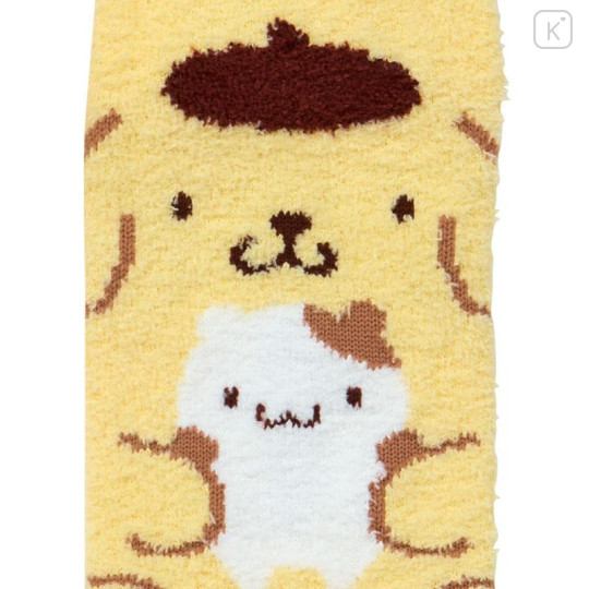 Japan Sanrio Original Fluffy Socks - Pompompurin : Peek Out - 2