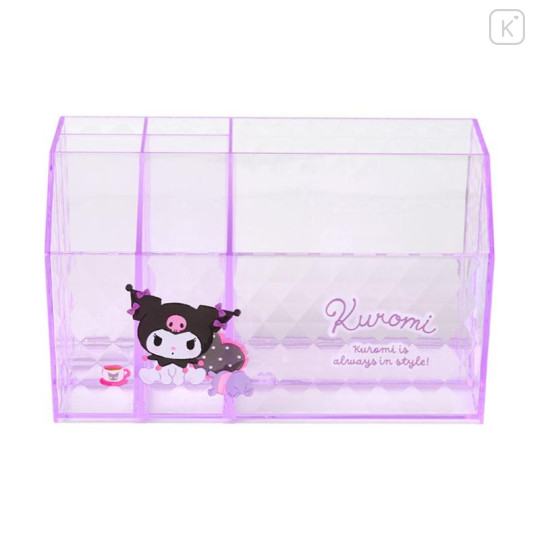Japan Sanrio Original Cosmetic Desk Organizer - Kuromi : Relaxing - 1