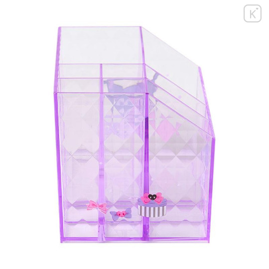 Japan Sanrio Original Cosmetic Desk Organizer - Kuromi : Relaxing - 3