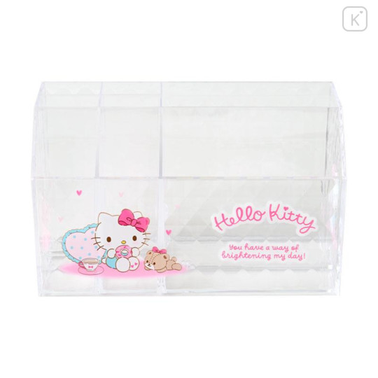Japan Sanrio Original Cosmetic Desk Organizer - Hello Kitty : Relaxing - 1