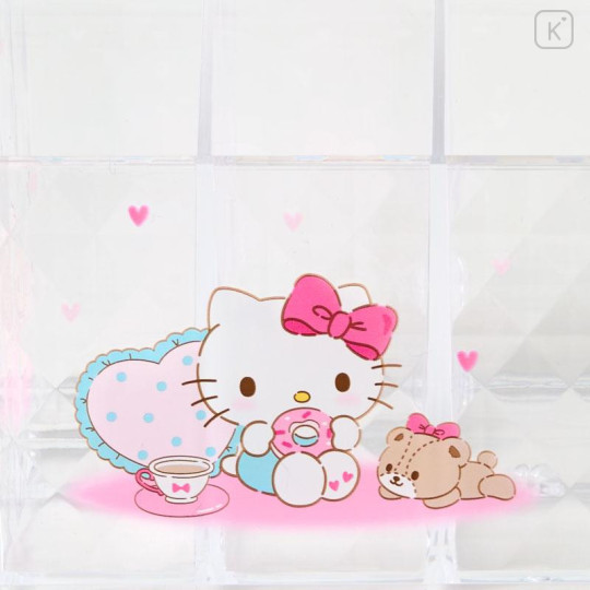 Japan Sanrio Original Cosmetic Desk Organizer - Hello Kitty : Relaxing - 4