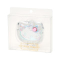 Japan Sanrio Original Folding Stand Mirror - Hello Kitty : Face Aurora Hologram Sliver - 3