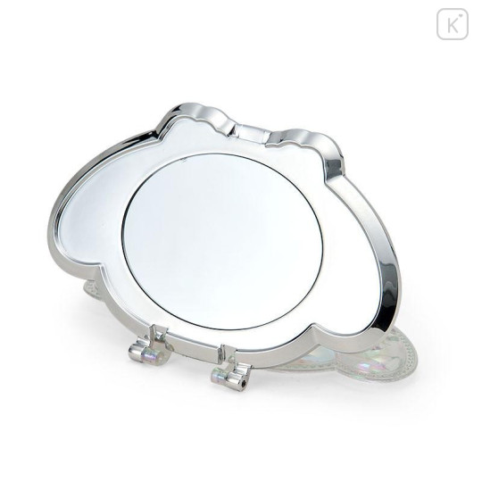 Japan Sanrio Original Folding Stand Mirror - My Melody : Face Aurora Hologram Sliver - 2