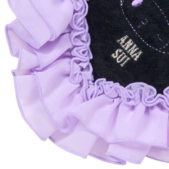 Japan Sanrio × Anna Sui Embroidered Mini Towel Handkerchief Box - My Melody 50th & Kuromi 20th Anniversary Frill Purple - 3