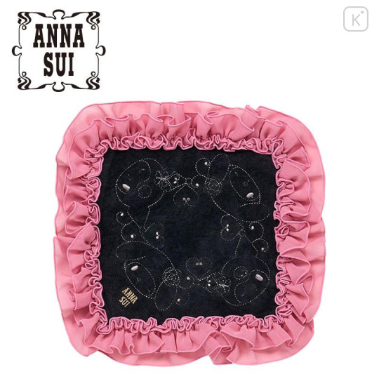 Japan Sanrio × Anna Sui Embroidered Mini Towel Handkerchief Box - My Melody 50th & Kuromi 20th Anniversary Frill Pink - 1