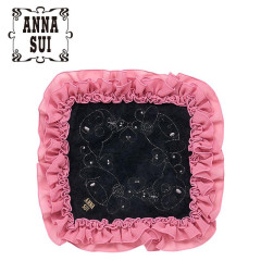 Japan Sanrio × Anna Sui Embroidered Mini Towel Handkerchief Box - My Melody 50th & Kuromi 20th Anniversary Frill Pink