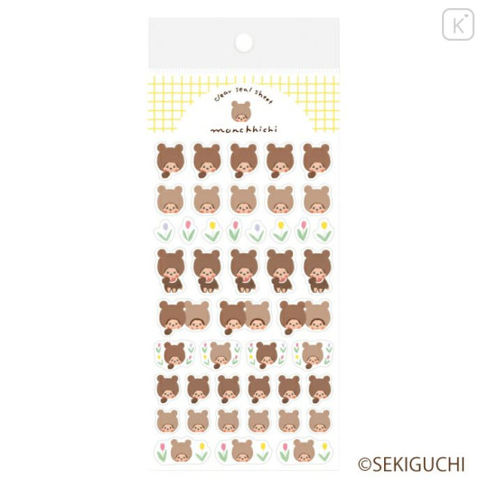 Japan Monchhichi Clear Seal Sheet - Bear - 1