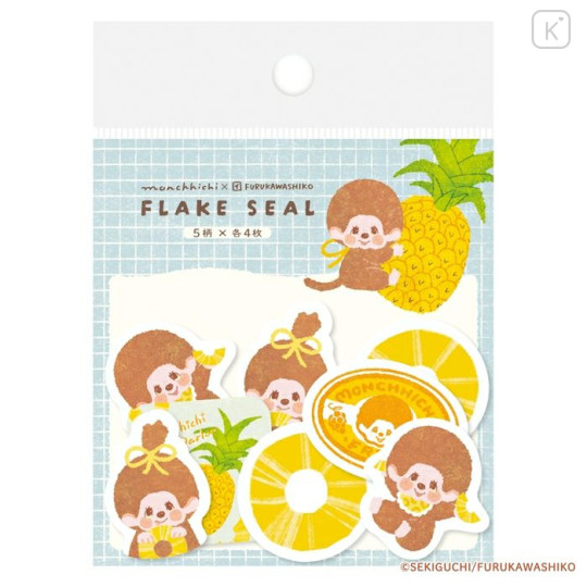Japan Monchhichi Washi Flake Seal - Pineapple - 1