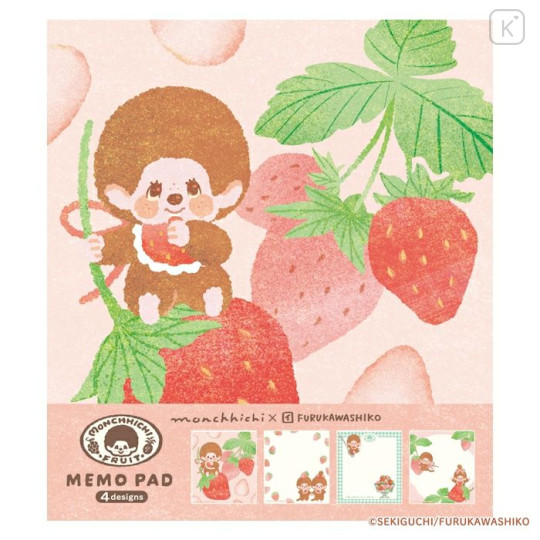 Japan Monchhichi Memo Pad - Strawberry - 1