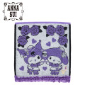 Japan Sanrio × Anna Sui Mini Towel Jacquard Handkerchief - My Melody 50th & Kuromi 20th Anniversary Ruffle Purple - 1