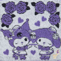 Japan Sanrio × Anna Sui Mini Towel Jacquard Handkerchief - My Melody 50th & Kuromi 20th Anniversary Ruffle Purple - 2