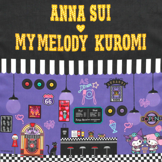 Japan Sanrio × Anna Sui Bento Lunch Cloth - My Melody 50th & Kuromi 20th Anniversary Diner - 2