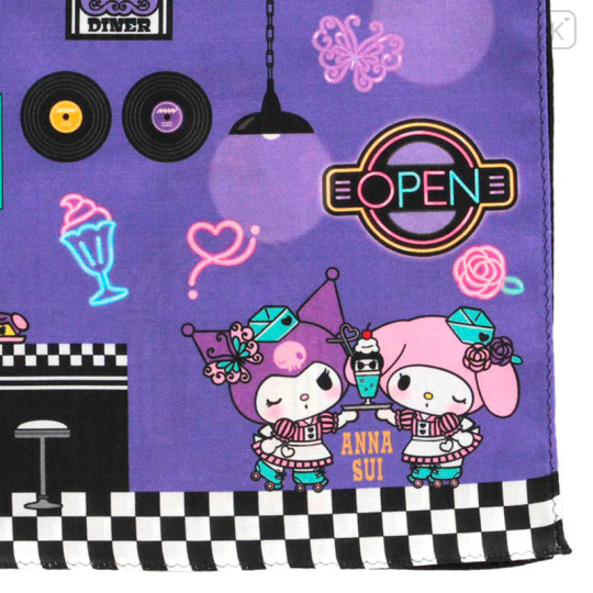 Japan Sanrio × Anna Sui Bento Lunch Cloth - My Melody 50th & Kuromi 20th Anniversary Diner - 3