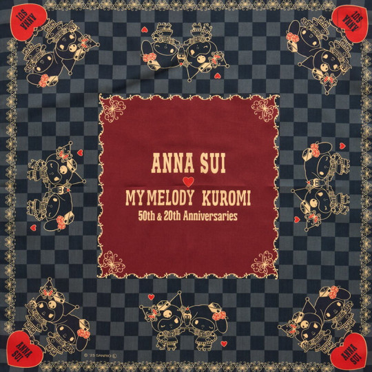 Japan Sanrio × Anna Sui Bento Lunch Cloth - My Melody 50th & Kuromi 20th Anniversary Diner Check - 2