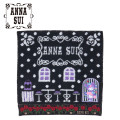 Japan Sanrio × Anna Sui Mini Towel Jacquard Handkerchief - My Melody 50th & Kuromi 20th Anniversary Black - 1