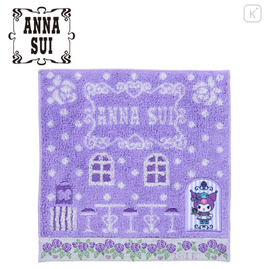 Japan Sanrio × Anna Sui Mini Towel Jacquard Handkerchief - My Melody 50th & Kuromi 20th Anniversary Purple - 1