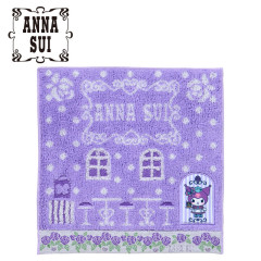 Japan Sanrio × Anna Sui Mini Towel Jacquard Handkerchief - My Melody 50th & Kuromi 20th Anniversary Purple