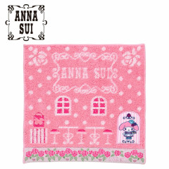 Japan Sanrio × Anna Sui Mini Towel Jacquard Handkerchief - My Melody 50th & Kuromi 20th Anniversary Pink