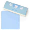 Japan Sanrio Glasses Case with Cloth - Hello Kitty : Sky Blue Sparkling Angel - 1