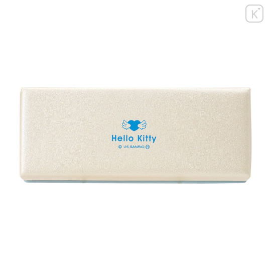 Japan Sanrio Glasses Case with Cloth - Hello Kitty : Sky Blue Sparkling Angel - 2