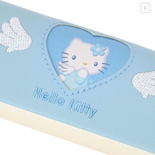 Japan Sanrio Glasses Case with Cloth - Hello Kitty : Sky Blue Sparkling Angel - 5
