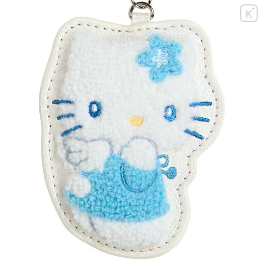 Japan Sanrio Sagara Embroidered Keychain - Hello Kitty : Sky Blue Sparkling Angel White - 3