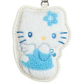 Japan Sanrio Sagara Embroidered Keychain - Hello Kitty : Sky Blue Sparkling Angel White - 3
