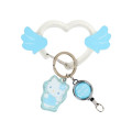 Japan Sanrio Carabiner with Reel - Hello Kitty : Sky Blue Sparkling Angel A - 1