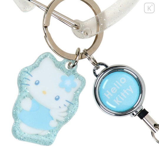 Japan Sanrio Carabiner with Reel - Hello Kitty : Sky Blue Sparkling Angel A - 2