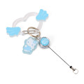 Japan Sanrio Carabiner with Reel - Hello Kitty : Sky Blue Sparkling Angel A - 3